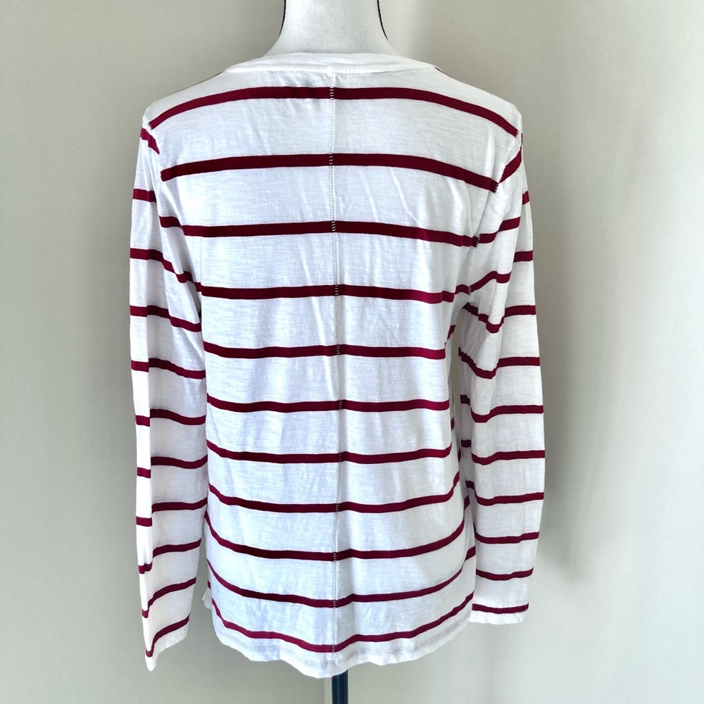 Madewell Long Sleeve T-shirt in Red and White Size L - Picture 7 of 10